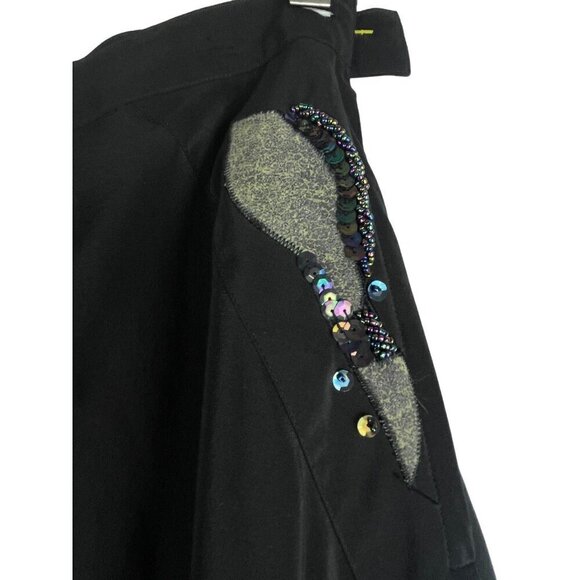 Cliche vintage silk midi/ full skirt size12 black Waist 28  hangs beautifully - Picture 3 of 6